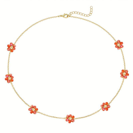 Collier Marguerite - Orange